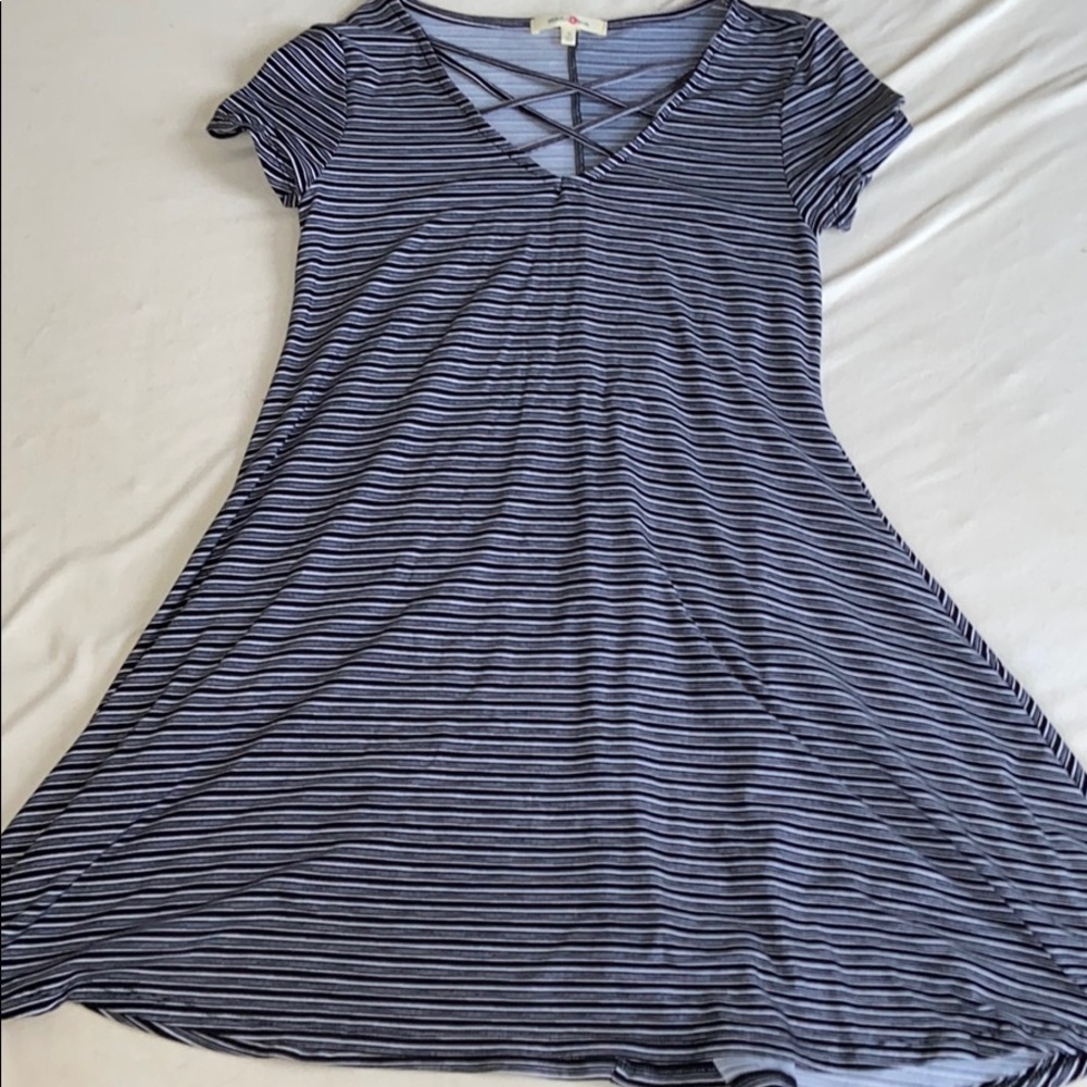 Black and White Striped T-Shirt Dress
